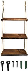 KOLYMAX Hanging Shelves for Wall Rope Hanging Plant Shelf Rustic Wood Floating Shelf for Bathroom Bedroom Farmhouse Home Décor