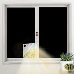 100% Blackout Curtains Custom Cut to Size DIY Travel Window Coverings Blackout Blinds Portable Shades Fit for Any Windows No Drill Black Shades for Room Darkness Baby Nursery, 78" x 57", Black-Sliver