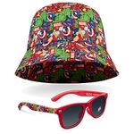 Marvel Kids Bucket Hat and Sunglasses Set, Lightweight Sun Hat 100% UV Protection Sunglasses - Kids Gifts (Multi Marvel)