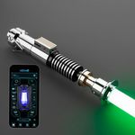 G4E Lightsaber with Bluetooth App, Smooth Swing and Premium Aluminium Hilt with Light Saber Stand and realistic blade plug. 16 Light Saber Sound Modes and Infinite RGB Colour Change. Skywalker