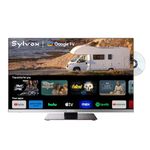 SYLVOX 22 Inch Smart TV with DVD Player, Frameless 1080P FHD, DVB/T2/S2, Hi-Fi Speakers, Small Television with Google Cast, Voice Remote, Bluetooth WiFi, 12V TVs for Motorhomes, Home, Caravans