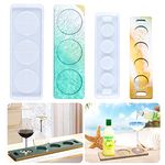 Koonafy 2Pcs Resin Tray Molds,Silicone Wine Glass Tray Moulds,Round Cosater Resin Mold,Epoxy Casting Molds for Serving Board,Faux Agate Slices, Home Decor (Round molds)