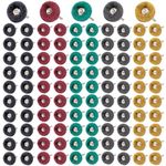 Shineboc 100 Pieces 25mm Abrasive Wheels Abrasive Buffing Polishing Wheels Set with 1/8" (3mm) 80/150/240/400/600 Grit for Rotary Tools for Glass Metal Wood Polishing Sanding