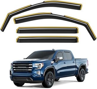 Deejecsun in-Channel Window Rain Guards Fit for Truck Chevy Silverado/GMC Sierra 2500HD/3500HD 2020-2026 Crew Cab, Extra Durable Window Deflectors Vent Visors Shades Exterior Car Accessories