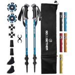 G2 GO2GETHER Hiker Trekking Hiking Poles Telescopic/Aluminum Alloy/Comfort BMM Handle/Auto-Adjustable Strap/Quick Flip Lock/Snow Baskets Attached (Pack of 2 Poles)…