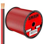 AIMIXUN 12 Gauge Electrical Wire 100FT, 12 AWG Wire 2 Pin Flexible Wire Red and Black Cable 12V Aluminum Copper Wire PVC 2 Conductors Red Black Parallel Wire Line DC Cable Low Voltage Wire 12V/24V