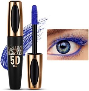 5D Silk Fiber Mascara Waterproof Long, Mascara Volume Noir Intense, Mascara volume et longueur, Convient aux Yeux Sensibles, Teinte : #04 Bleu,10 ml
