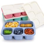 Shopwithgreen Bento Box Lunch Boxes, Snack Box Containers for Kids Adults, 5 Compartment Reusable Meal Prep Containers with Lids, 3 Pack