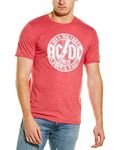 ACDC Heavy Metal Rock Band High Voltage Rock & Roll Adult T-Shirt Tee, Red, Large