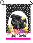 Pug Black - Best of Breed Paw Prints Garden Flag