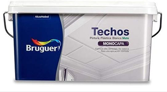 Bruguer - Techos pintura plástica mate - Color blanco luminoso -, 2.5 litros