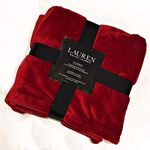 Classic Monogram Burgundy Micromink Plush All Season Luxury Blanket | Full/Queen 90" x 90"