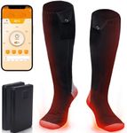 Heated Socks, Electric Heated Socks for Men Women, Electric Heated Foot Warmer, Rechargeable Heated Socks Work Up to 8 Hours, Washable Heating Socks with App Control for Winter Outdoor Skiing Hunting