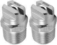 MroMax Flat Fan Spray Tip - 1/4BSPT Male Thread 304 Stainless Steel Nozzle - 1.8mm Orifice Diameter - 2Pcs