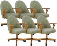 Chromcraft Set of 6 Swivel Tilt Chairs, Chairs with Wheels for Kitchen Room