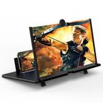 16" Screen Magnifier for Mobile Phone,3D HD Cell Phone Magnifying Projector Screen Enlarger for Movies, Videos, and Gaming,Foldable Phone Stand with Screen Amplifier,Supports All Smartphones (Black)