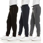 PURE CHAMP 3Pk Boys Sweatpants Fleece Athletic Workout Kids Clothes Boys Joggers with Zipper Pocket and Drawstring Size 4-20, Set2, X-Large