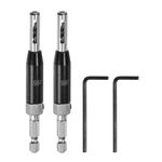 HARFINGTON 2pcs Self Centering Drill Bit Set 9/64", 1/4" Hex Shank Drilling Bits for Wood Working, Cabinet Door Hinge Hole Punch Tool Self Center with Hex Keys L-Shaped, Black