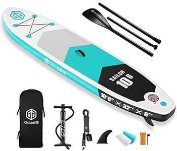 Goosehill Inflatable Stand Up Paddle Board, Premium SUP Package, 10' Long 32" Wide 6" Thick, Patterns Open for Customization (Sailor Green)