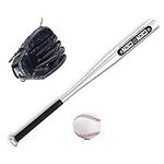 dsfen Baseball Balls Set Baseball Bat+Baseball+Baseball Gloves 25in Aluminum Alloy Baseball Bat 10.5in PVC Baseball Glove Baseball Kit for Youth Kids