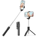 H.May Selfie Stick, 30 inch Extendable and Portable Stable Selfie Stick Tripod with Wireless Remote Shutter Compatible with iPhone Android Smartphone for Video Recording, Photo