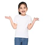 Nusyl Cotton Solid Round Neck T-shirt for Girls | Plain Half Sleeves T-shirt with Ribbed Neck| Regular Fit | Soft Fabric - White - 4-6Y