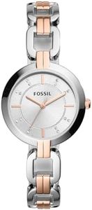 Fossil Women Stainless Steel Kerrigan Silver Band Analog Watch Bq3341, Band Color-Silver,Dial Color-Silver