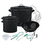 Granite Ware Enamel-on-Steel 12-Piece Canner Kit, Includes 21.5 qt. Water Bath Canner with lid, Jar Rack, Blancher, Colander & 5 pc. Canning Tool Set