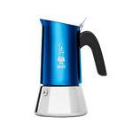 Bialetti New Venus Induction, Stovetop Coffee Maker, 18/10 Steel ; Suitable for Induction and Gas Stove (4 Cup Blue)