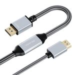 BolAAzuL HDMI to DisplayPort Cable 4K@60Hz, Convertisseur HDMI 2.0 to Display Port for Xbox Series X/PS5/PS4 Pro, HDMI Male to DP Male Wire - Unidirectional Adaptateur Port HDMI Output to DP Input