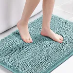 H.VERSAILTEX Bath Mat Bathroom Rug Bath Rugs for Bathroom Non Slip Bath Mats Extra Thick Chenille Rug 17" x 24" Absorbent Soft Shaggy Washable Dry Fast Plush Rugs for Bathtubs - Aqua Haze