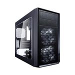 Fractal Design Focus Mini G - Mini Tower Computer Case - mATX - High Airflow - 2x Fractal Design Silent LL Series 120mm White LED Fans Included - USB 3.0 - Window Side Panel - Black