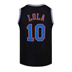 DENNIS Mens Basketball Jersey #1 Bugs #10 Lola Space Movie Jersey Shirts (10# Black, XXX-Large)