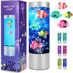 SHTALHST Bubble Fish Lamp, Sensory Bubble Tube Lamp, Artificial Fish Tank with Moving Fish, to Light Up Your Life Like a Lamp, Fish Tank Light and Aquarium Lamp, Excellent Gift for Kids & Adults