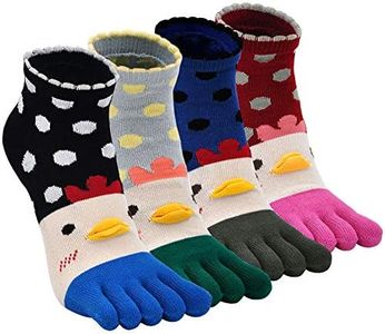 Toe Socks Women Five Finger Socks Cotton Breathable Toe Socks for Women Running Toe Socks with Reinforced Heels and Toes
