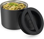 Bentgo® Stainless Insulated Food Container - Triple Layer Insulation, Leak-Proof Lid, Wide Mouth Design - Sustainable 2.4 Cup Capacity, Food-Grade Materials, Ideal for Cool or Warm Food (Carbon Black)