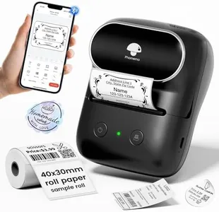 Phomemo Label Maker Machine- M108 Bluetooth Thermal Label Makers for Small Business, Home, Office, 2 Inch Barcode Label Printer with Multi Templates, for Address/Logo/Clothing Label, Black