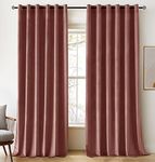 Woaboy Super Soft Velvet Curtains 90 Drop for Living Room Luxury Eyelet Drapes Blackout for Bedroom Window Treatment Thermal Insulated Soundproof & Room Darkening W 90 x L 90 Dusty Rose Pink 2 Panels