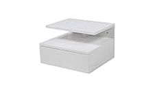 AC Design Furniture Fia Floating Nightstand in White, 1 piece, Wall Mounted Bedside Table with Drawer and a Shelf, Bedroom Furniture, H: 22,5 x W: 35 x D: 32 cm