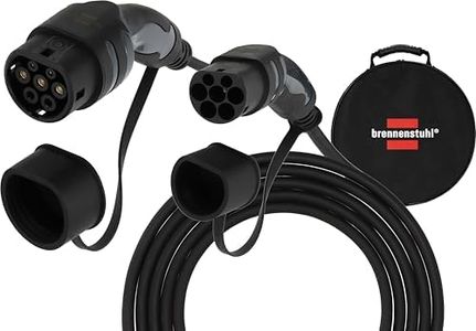 Brennenstuhl EV Typ 2 Ladekabel 22kW (E-Mobility Kabel 5m mit Tasche, IP55, Mode 3, 32A, für Elektro- & Hybridfahrzeuge BEV/PHEV)