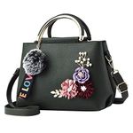 AMhomely Women's Flowers Leather Shoulder Messenger Crossbody Bags Clutch Totes Handbag Women's Handbags & Shoulder Bags Fashion Backpacks Green