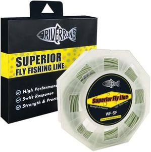 Riverruns Fly Fishing Floating Line with Welded Loop Weight Forward Fly Lines 85FT WF3 4 5 6 7 8F (Moss Green, WF3F)