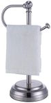 SunnyPoint Heavy Weight Classic Decorative Metal Fingertip Towel Holder Stand for Bathroom, Kitchen, Vanity and Countertops. (Brush Chrome, 13.5" x 5.5" x 5.5" INCH)