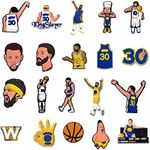 Alusdty 20 Pcs Shoes Charms for Basketball Fans, Sports Shoes Charms for Shoe Decorations, Polyvinyl Chloride, plastic