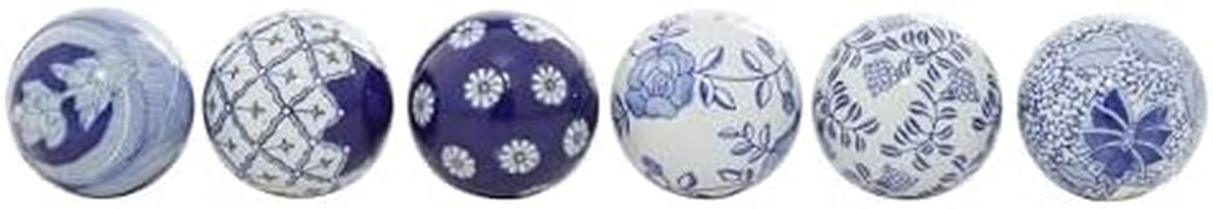 Deco 79 Ceramic Blue Ball S/6 3D