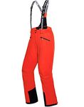 fit space Women's Insulated Ski Pants Waterproof 15,000mm Removable Suspenders Winter Snow Snowboarding (Carrot,Large)