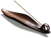 9" Length Incense Stick Holder with 3 Holes, Ceramic Incense Ash Cather for Counters, Meditation Room, Yoga, Home, Office (Brown)