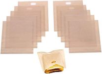 Non-Stick Reusable Toaster Bags (Set of 10) Various Sizes, Create Grilled Cheese Sandwiches in Toaster, Microwave Oven or Grill, Pizza Panini & Garlic Bread