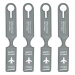 Storite 4 Pack Luggage Tags PVC Luggage Labels for Suitcases with Name Address Phone Number Labels Travel Tag for Baggage Identity ID Labels - Grey