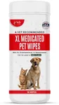 Amate XL Medicated Dog Wipes for Ear Skin & Coat - Pet Wipes for Dogs & Cats - 5” x 6" XL Wipes - Relieve Skin Issues, Hot Spots & Irritation - Pack of 60